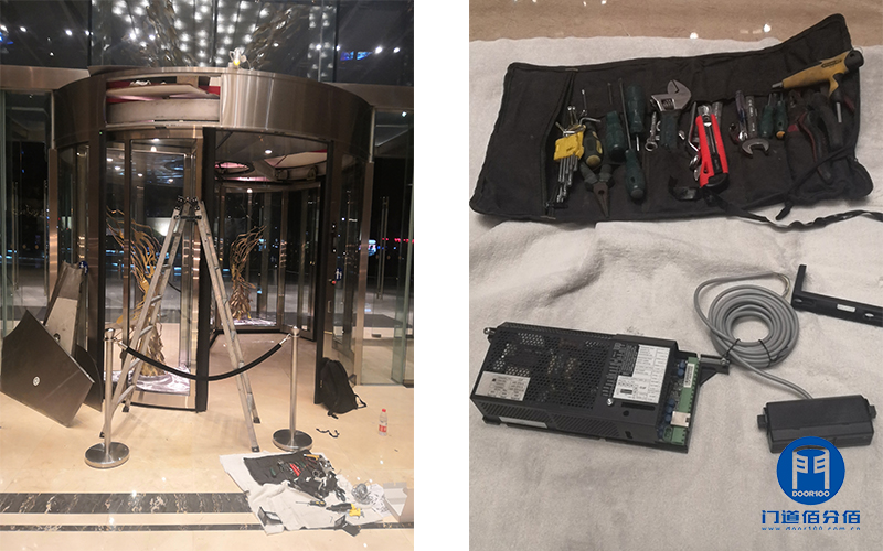 福建福州某洲際酒店自動(dòng)旋轉(zhuǎn)門平移功能維修服務(wù)案例