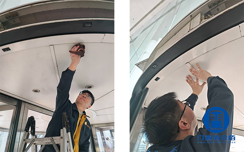 酒店門面煥新術之旋轉門保養工作紀實