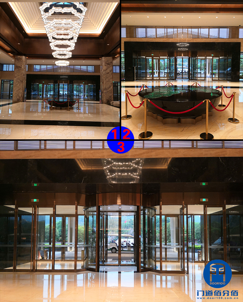 廣西柳州某山莊寧波智匯門道自動兩翼旋轉門保養服務