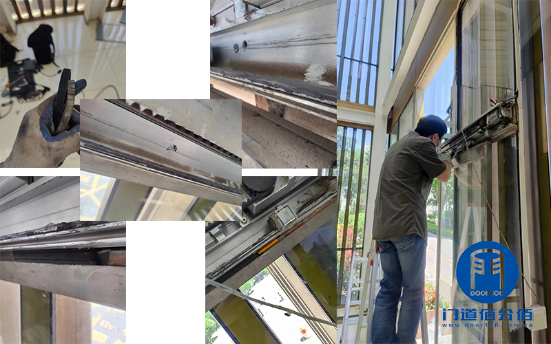 松下自動門配件皮帶、掛輪組件維修案例