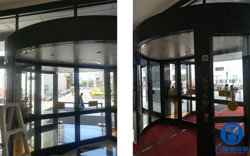 寫字樓出入口電動旋轉門皮帶維修與鑰匙更換