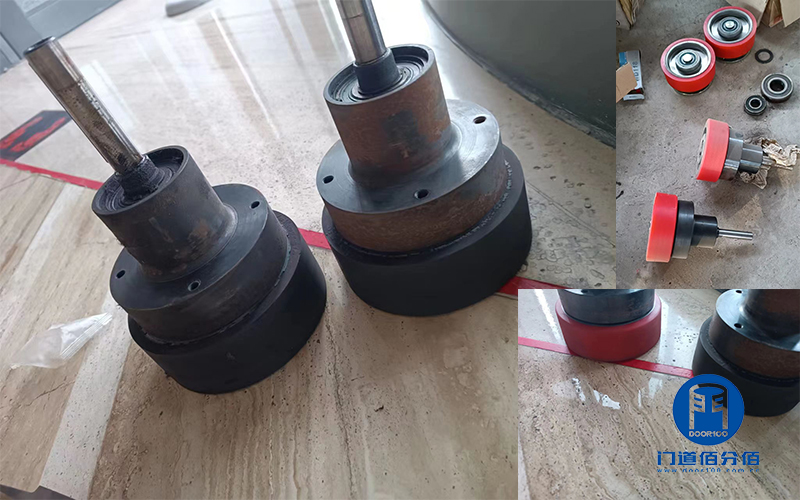 配件維修案例之旋轉門主動輪與平滑門皮帶更換